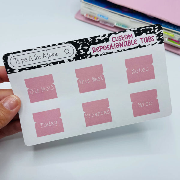 Custom Repositionable Tab Stickers - Rounded Rectangle