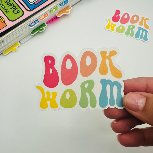 Book Worm Vinyl Stickers