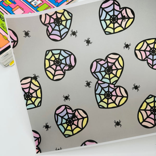 Colorful Spider Hearts Vellum