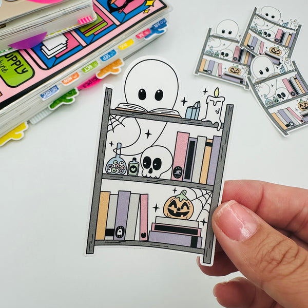 Ghosty Bookshelf Vinyl Sticker