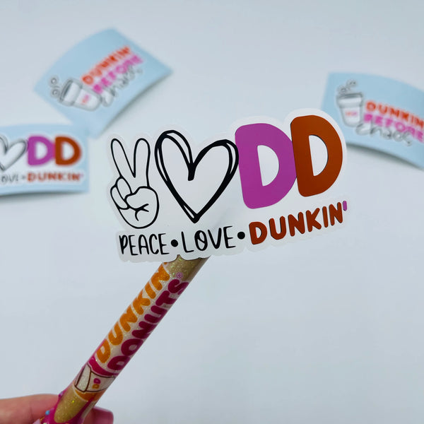 Peace, Love, DD Vinyl Sticker