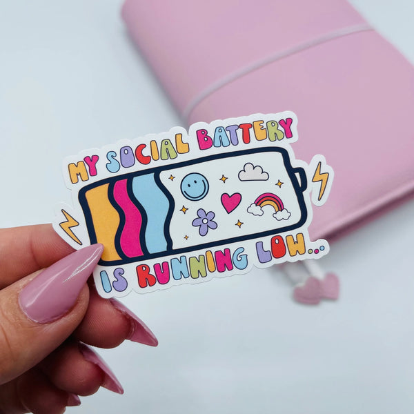Social Battery Vinyl Sticker